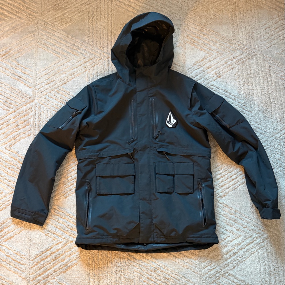 Volcom Black and Gray Jacket with Logo